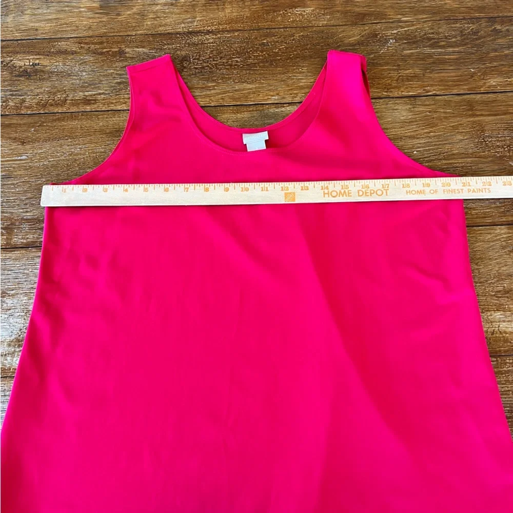 NWT! Chico’s Maraschino Cherry Pink Tank Top Sleeveless Boxy Microfiber Size XL - Picture 6 of 11